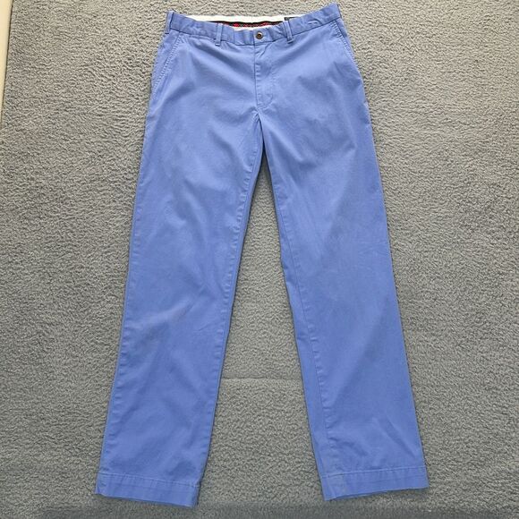 Polo Golf Ralph Lauren Pants Men 32x32 Blue Performance Stretch Flat Front Chino - Picture 2 of 15